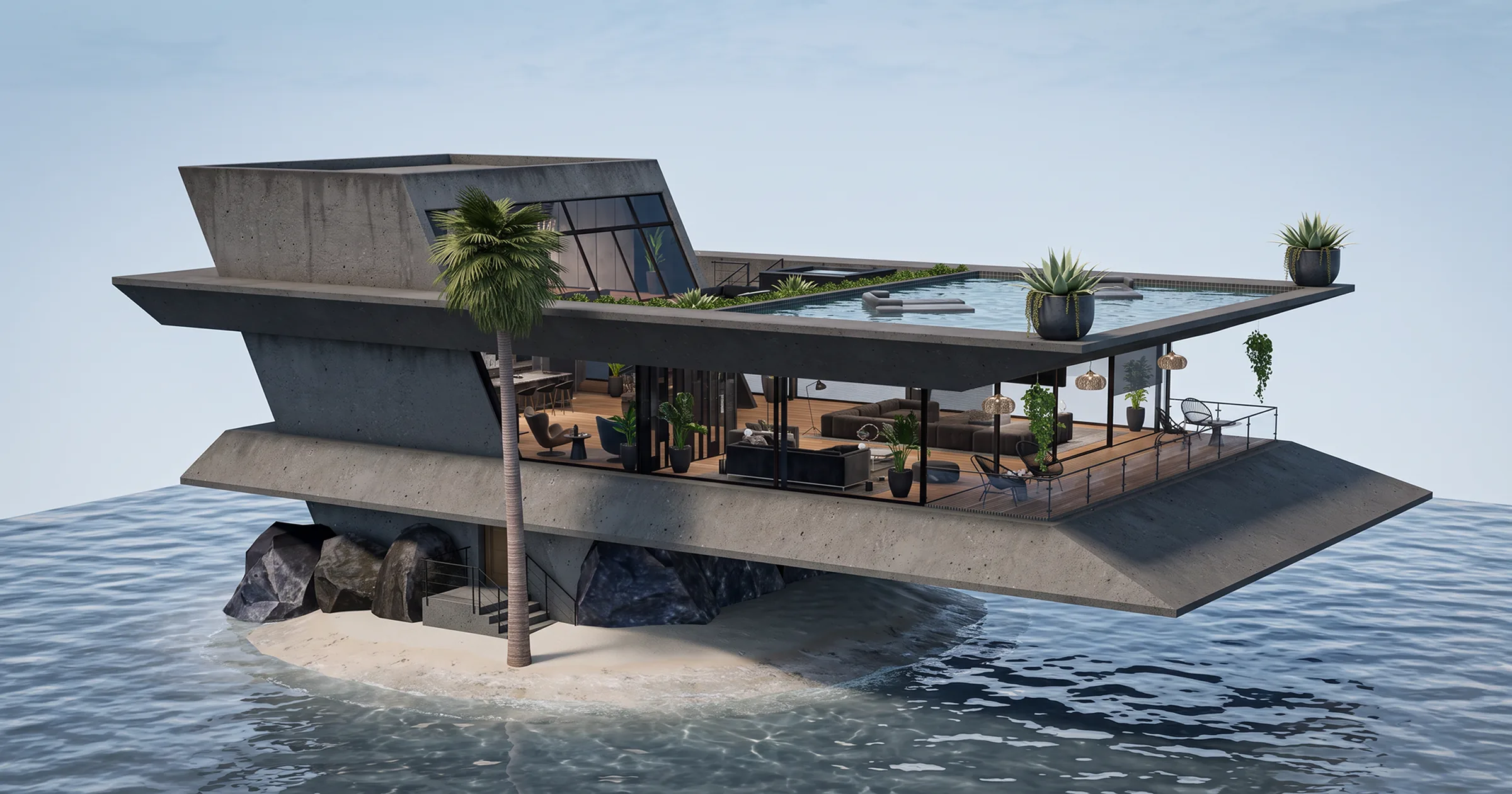 The Atoll, furnished house for Second Life